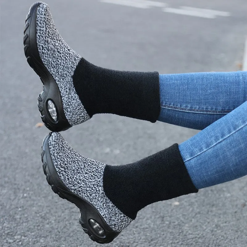 Women's winter thermal stylish non-slip wide sock shoes