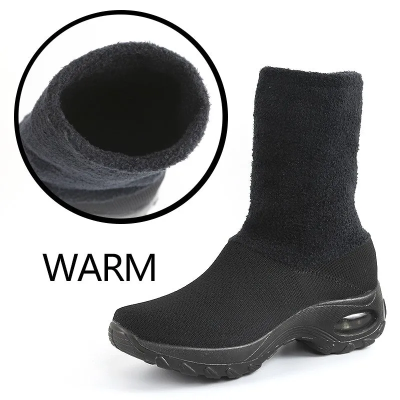 Women's winter thermal stylish non-slip wide sock shoes