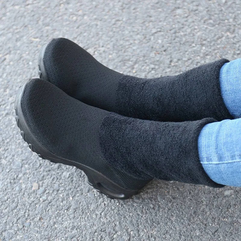 Women's winter thermal stylish non-slip wide sock shoes