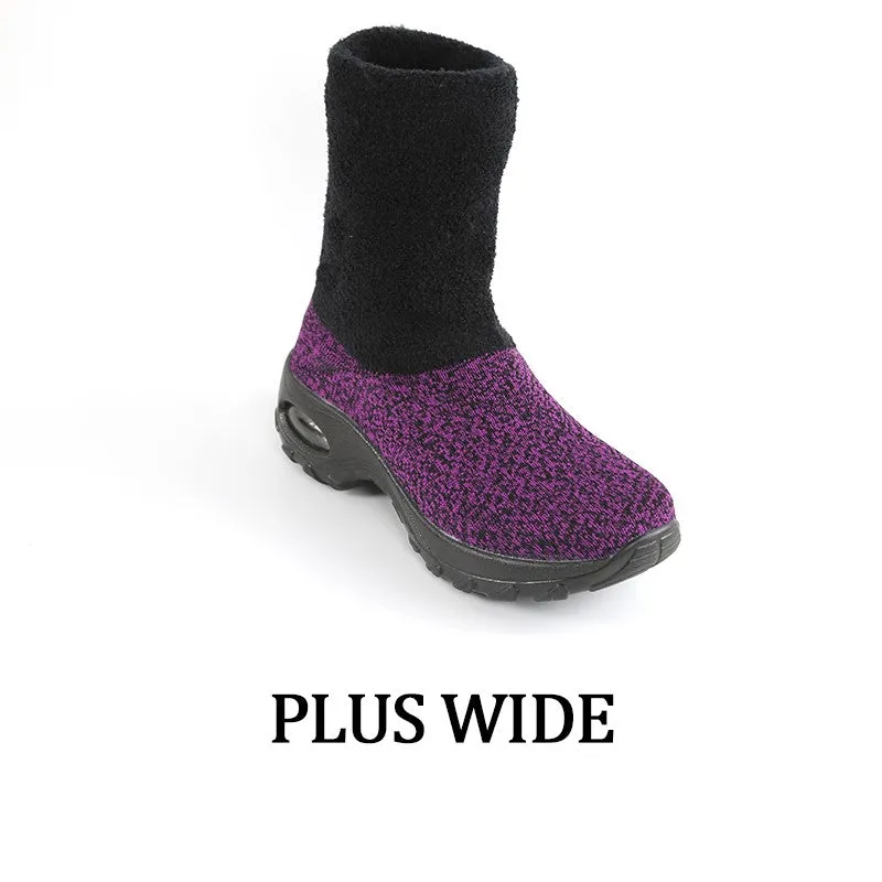 Women's winter thermal stylish non-slip wide sock shoes