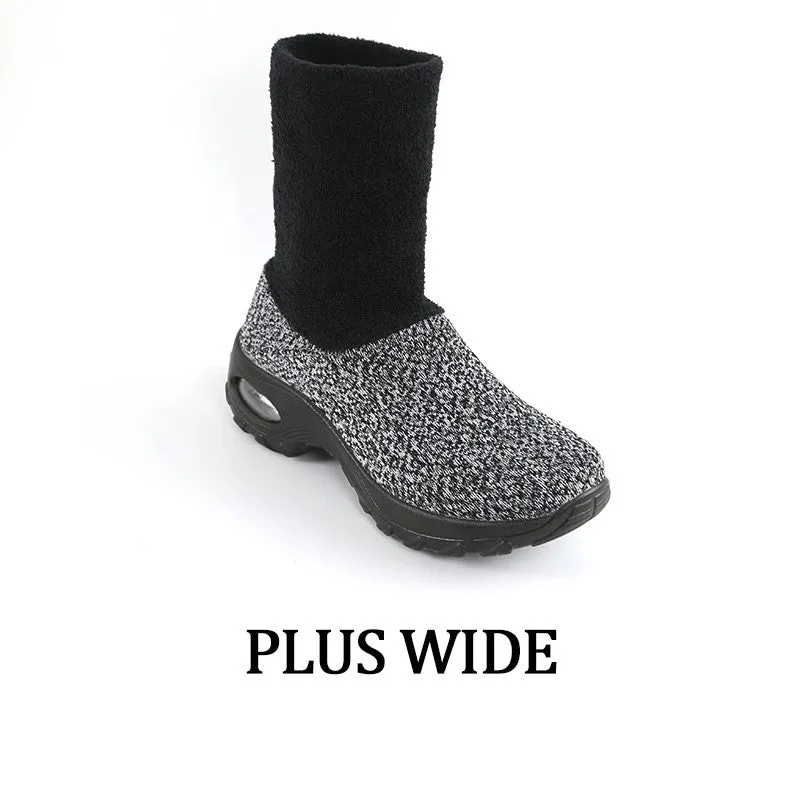 Women's winter thermal stylish non-slip wide sock shoes