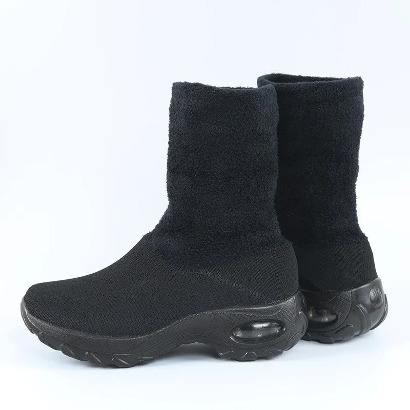 Women's winter thermal stylish non-slip wide sock shoes