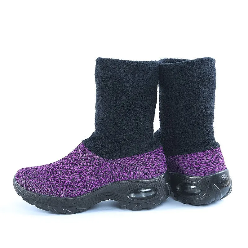 Women's winter thermal stylish non-slip wide sock shoes