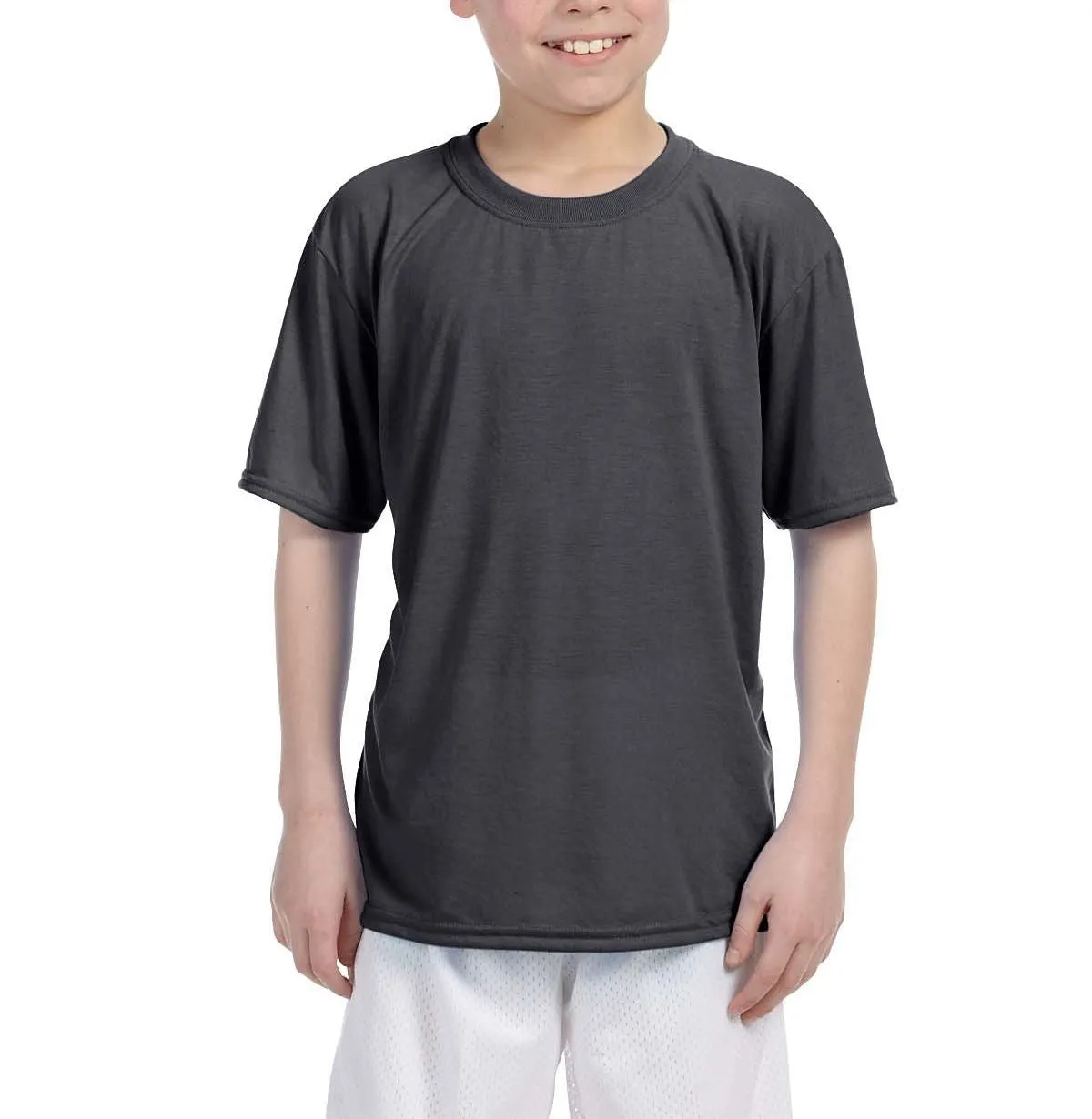 Youth Short Sleeve Polyester Crew Neck Performance T-Shirt