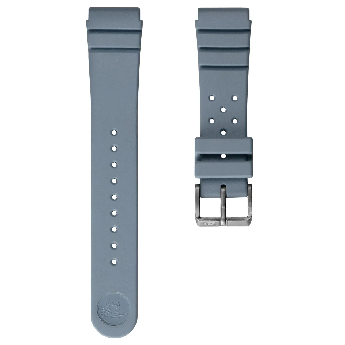 ZULUDIVER 284 Italian Rubber Dive Watch Strap - Light Grey