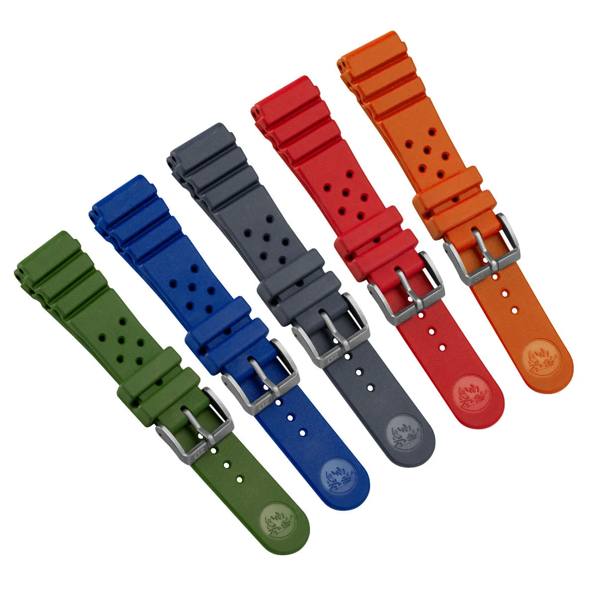 ZULUDIVER 284 Italian Rubber Dive Watch Strap - Navy Blue